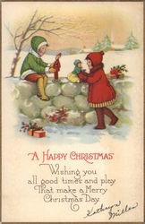 A Happy Christmas Children Postcard Postcard