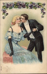 Couple Kissing Couples Postcard Postcard