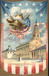 Independence Day - Independence Hall and Liberty Bell 4th of July Postcard Postcard