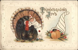 Thanksgiving Joys Turkeys Postcard Postcard