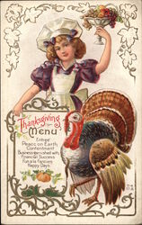 Thanksgiving menu Postcard