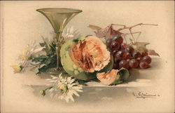 Still LIfe - Melon and Grapes Postcard