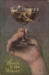 Here's To The Winner - Vanderbilt Cup Race, 1908 Postcard