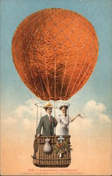 Orange Hot Air Balloon Exaggeration Postcard Postcard