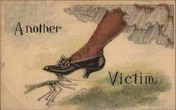 Woman's Foot Crushing a Cricket Comic, Funny Postcard Postcard