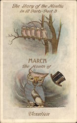 March, the Month of Vexation Months Postcard Postcard