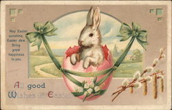 All good wishes for Easter With Bunnies Postcard Postcard