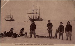 Types of Eskimos and Dogs used by Arctic Explorers Postcard Postcard