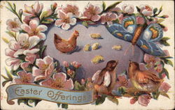 Easter Offerings - Chicks and Blossom With Chicks Postcard Postcard