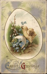 Easter Chick and Egg With Chicks Postcard Postcard