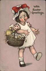 With Easter Greetings With Children Postcard Postcard