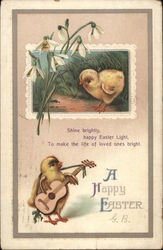 Easter Chicks & Snowdrops Postcard