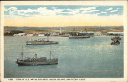 View of U.S. naval Air Base, North Island San Diego, CA Postcard Postcard