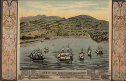 View of San Francisco, formerly Yerba Buena in 1845-7 Postcard