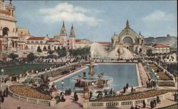 Lagoon and Fountain in South Gardens at the Panama Pacific International Exposition, 1915 San Francisco, CA Postcard Postcard