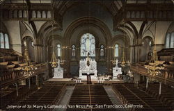 Interior of St. Mary's Cathedral, Van Ness Ave San Francisco, CA Postcard Postcard