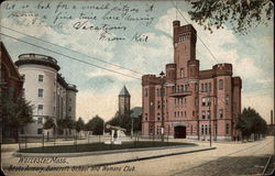 State Armory, Bancroft School and Womans Club Worcester, MA Postcard Postcard