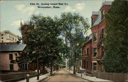 Elm St. (Looking Toward Main St.) Postcard