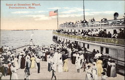 Scene at Steamboat Wharf Postcard