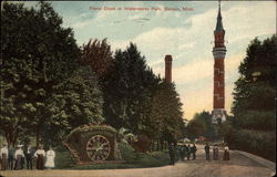 Floral Clock in Waterworks Park Detroit, MI Postcard Postcard