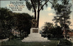 Pingree Monument, Grand Circus Park Postcard