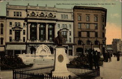 Bagley Monument and Palmer Fountain on Campus Martins Postcard