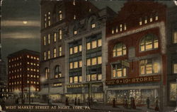 West Market Street at Night Postcard