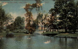 Scene in City Park Lima, OH Postcard Postcard