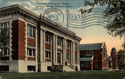 Carnegie Library and Chapel, Grinnell College Iowa Postcard Postcard