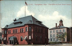 Post-Office & Front Street School Postcard