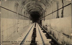 Interior of the Detroit River Tunnel Postcard