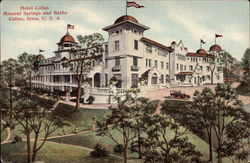 Hotel Colfax, Mineral Springs and Baths Iowa Postcard Postcard