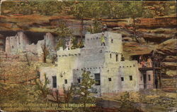 View of Taos Indian Pueblo and Cliff Dwellers Ruins Manitou, CO Postcard Postcard