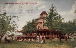 Emery Resort on River Bank St. Joseph, MI Postcard Postcard