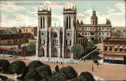 San Fernando Cathedral, City Hall San Antonio, TX Postcard Postcard