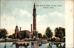 The Detroit Water Works Tower Michigan Postcard Postcard