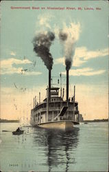 Government boat on Mississippi River Postcard