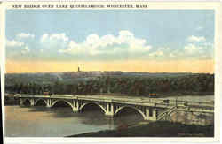 New Bridge Over Lake Quinsigamond Worcester, MA Postcard Postcard