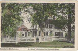 Mr. Moody's Birthplace East Northfield, MA Postcard Postcard