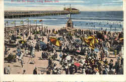 On The Beach Long Beach, CA Postcard Postcard