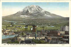 Mt. Tacoma And Part Of City Postcard