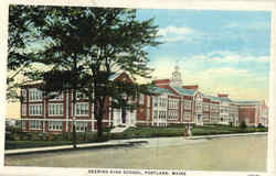 Deering High School Portland, ME Postcard Postcard