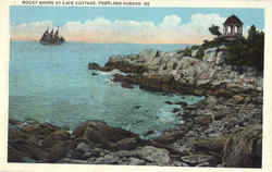 Rocky Shore At Cape Cottage Portland Harbor, ME Postcard Postcard