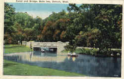 Canal And Bridge, Belle Isle Postcard