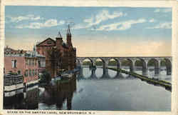 Scene On The Raritan Canal New Brunswick, NJ Postcard Postcard