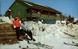 Skiers Taking a Rest North Creek, NY Postcard Postcard