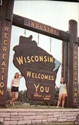 Wisconsin Welcomes You Marinette, WI Postcard Postcard