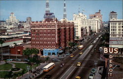 Looking up Broadway Postcard