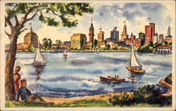 Lake Merrit and Oakland Skyline Postcard