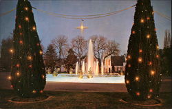 Christmas Scene, The Crystal Fountain Oakland, CA Postcard Postcard